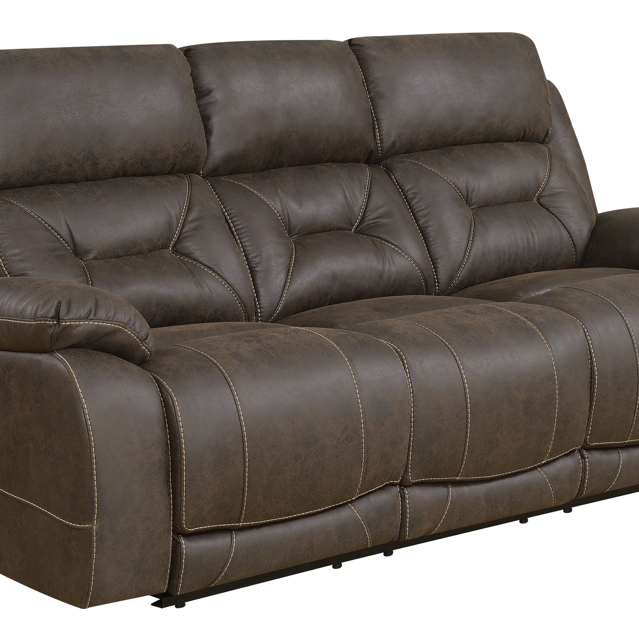 Aria Power Recliner Sofa Brown Brown Fabric 3 Seat