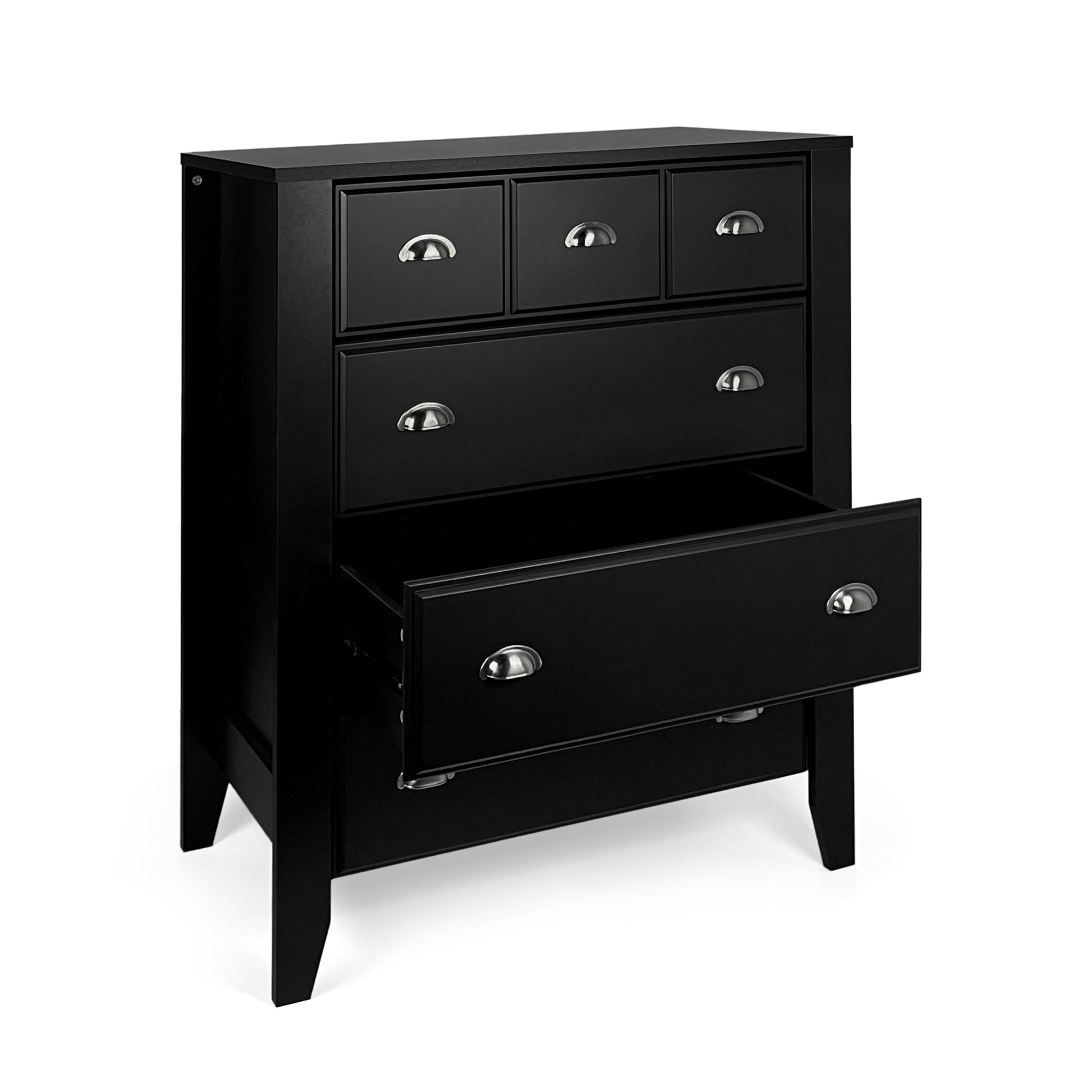 Chest Of Drawer Black Mdf