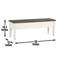 Joanna Storage Bench Two Tone White Wood