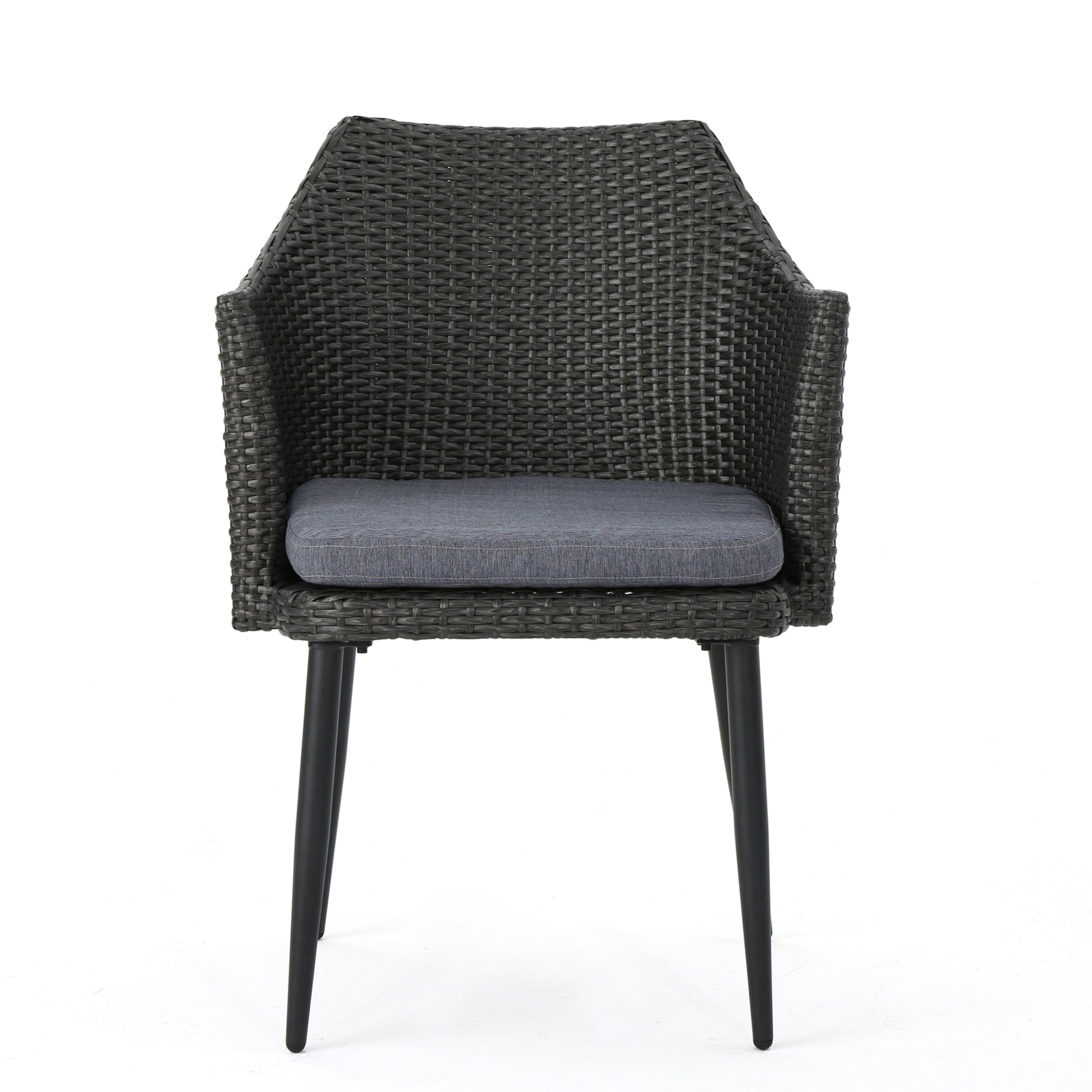 Kennethchair Grey Pe Rattan Iron Waterproof Fabric