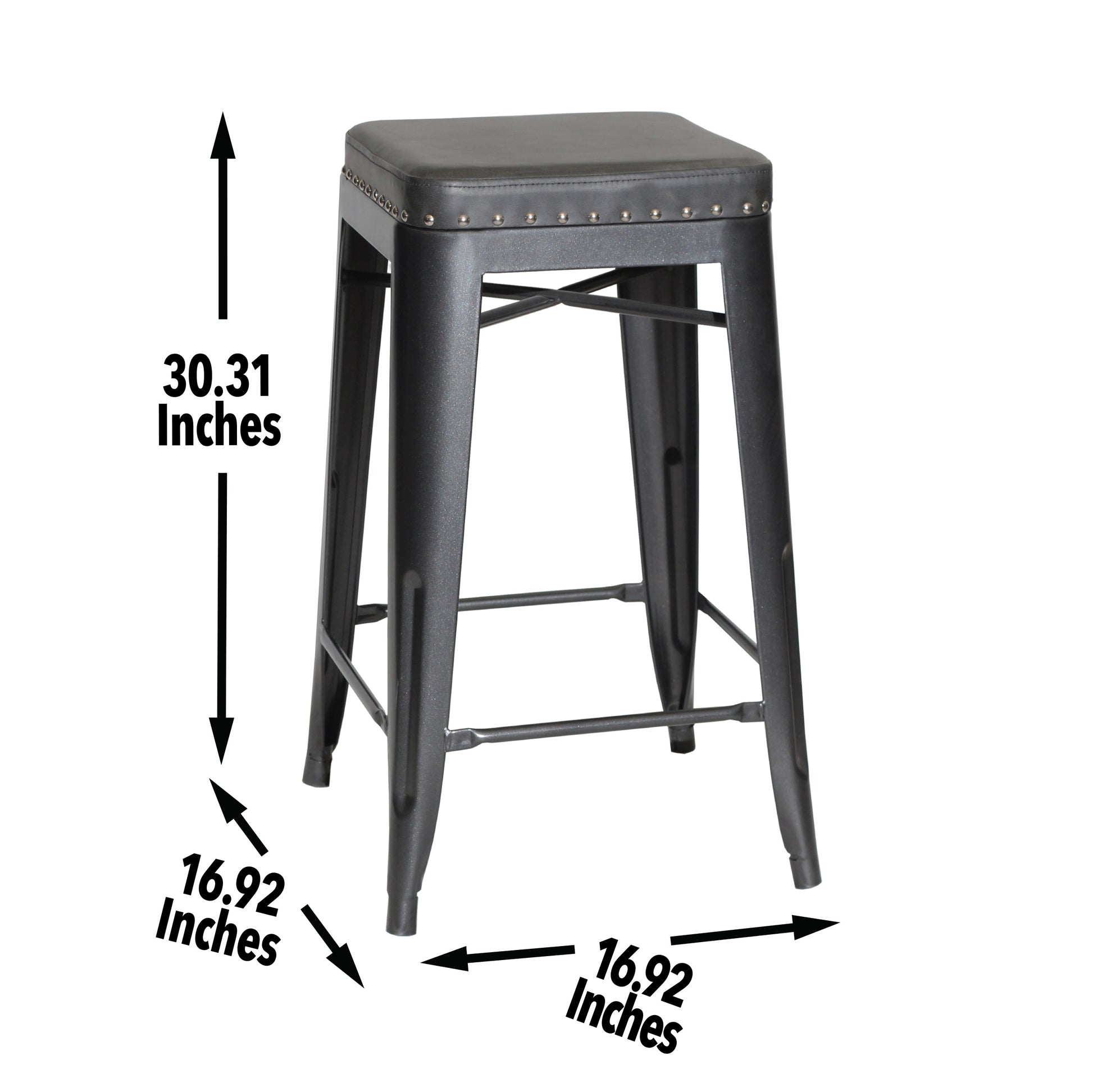 Hank Barstool Set Of 2 Black Black Wood