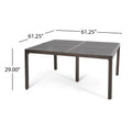 Outdoor Modern Aluminum Dining Table with Woven red-aluminium