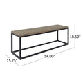 Jeco Industrial Wood And Metal Bench Grey Acacia Wood