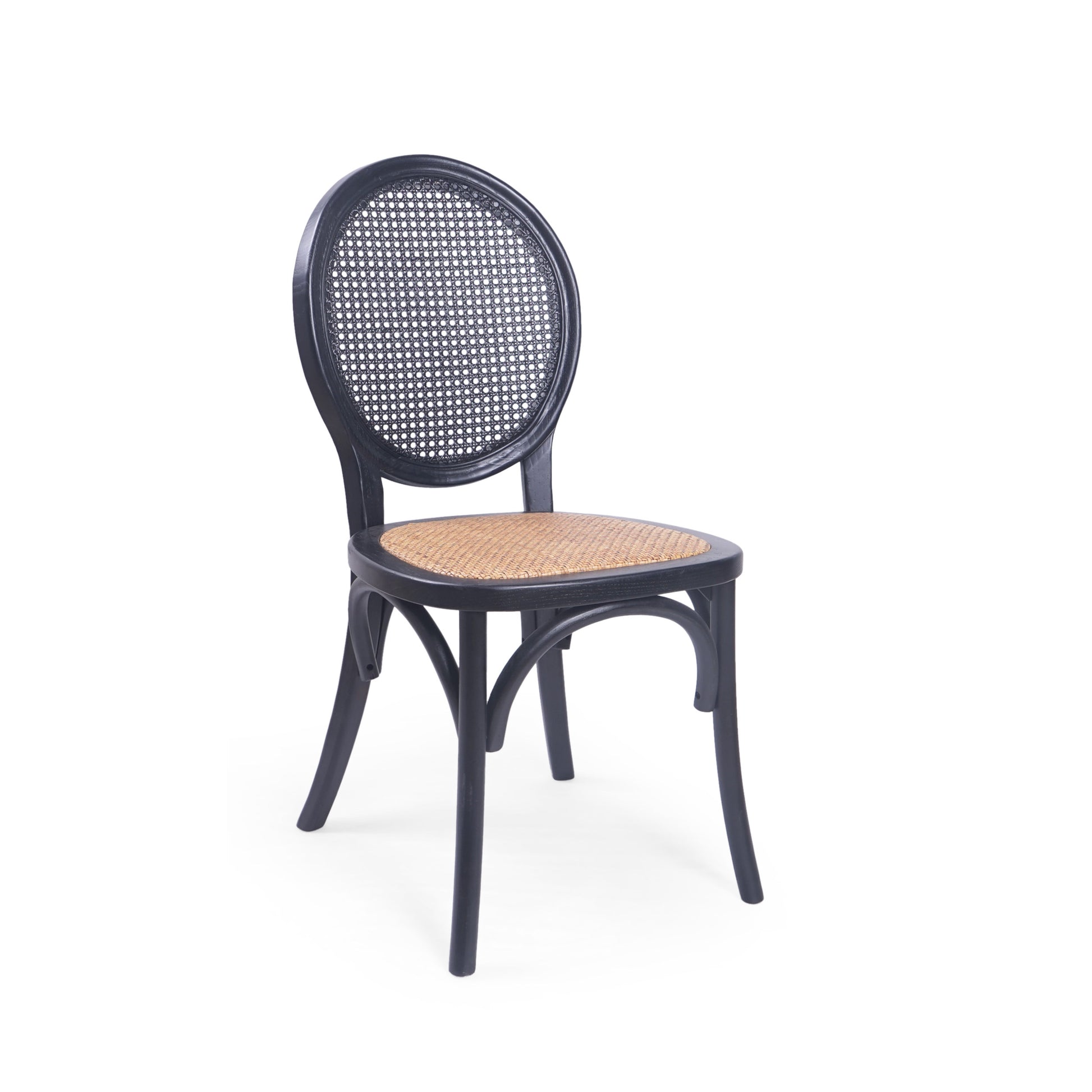 Dining Chair Mp2 Set Of 2 Matte Black Rattan