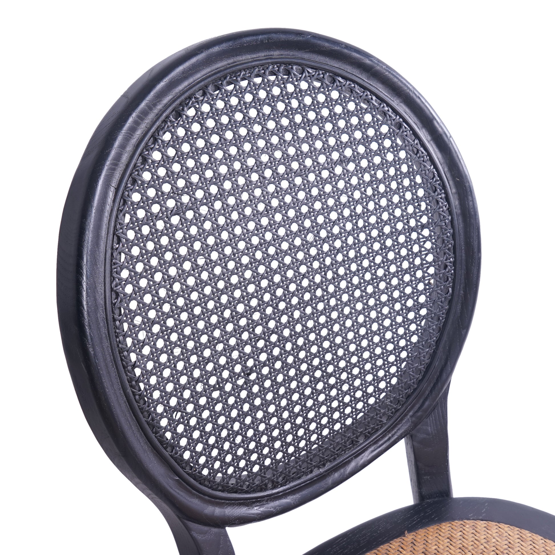Dining Chair Mp2 Set Of 2 Matte Black Rattan