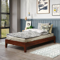 Nix Twin Platform Bed Natural Twin Dark Brown Wood