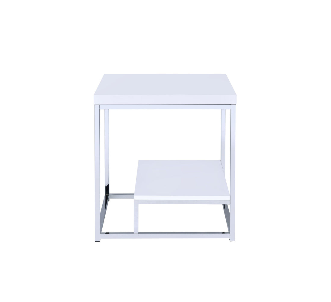 Lucia End Table White White Iron