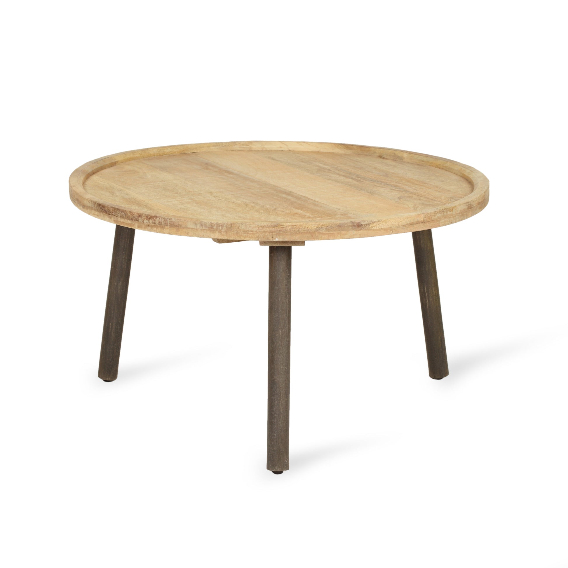 Round Table K D Natural Black Wood