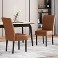 Pertica Kd Dining Chair Light Brown Pu Leather