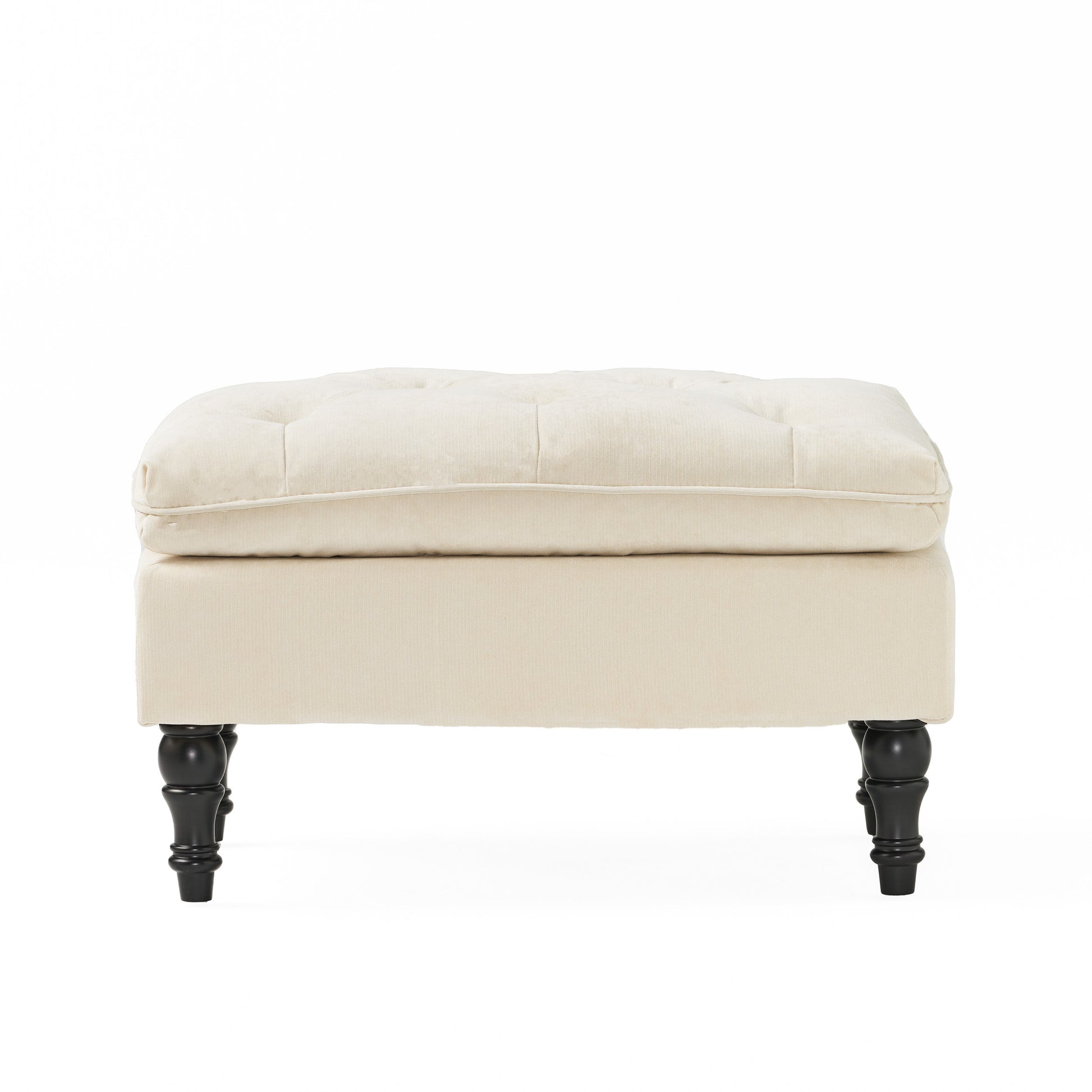 Lofton 28Inch Pillow Top Ottoman Cream Fabric