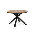 Modern Dinning Table Black Metal & Wood