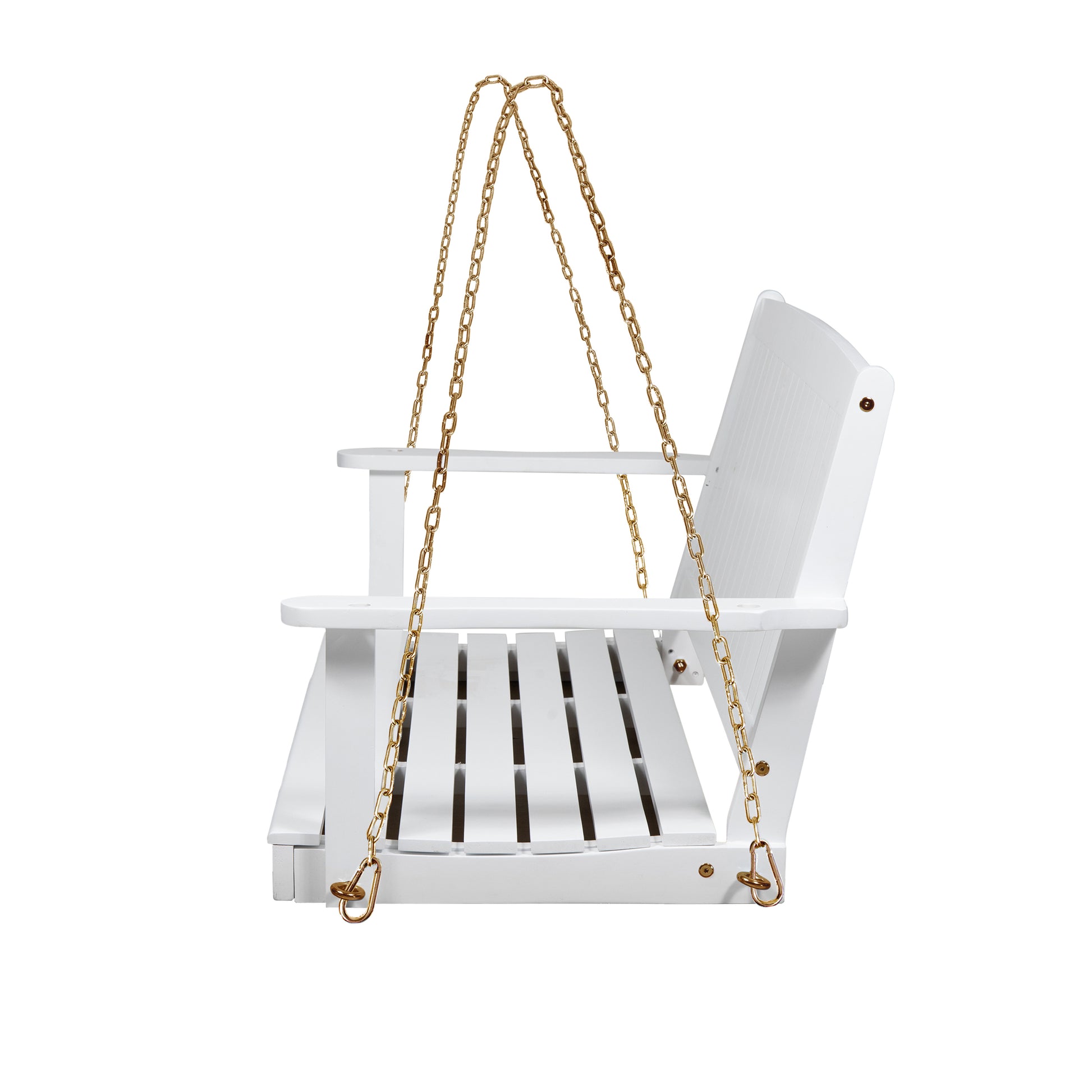 Tambora Porch Swing White Wood Metal
