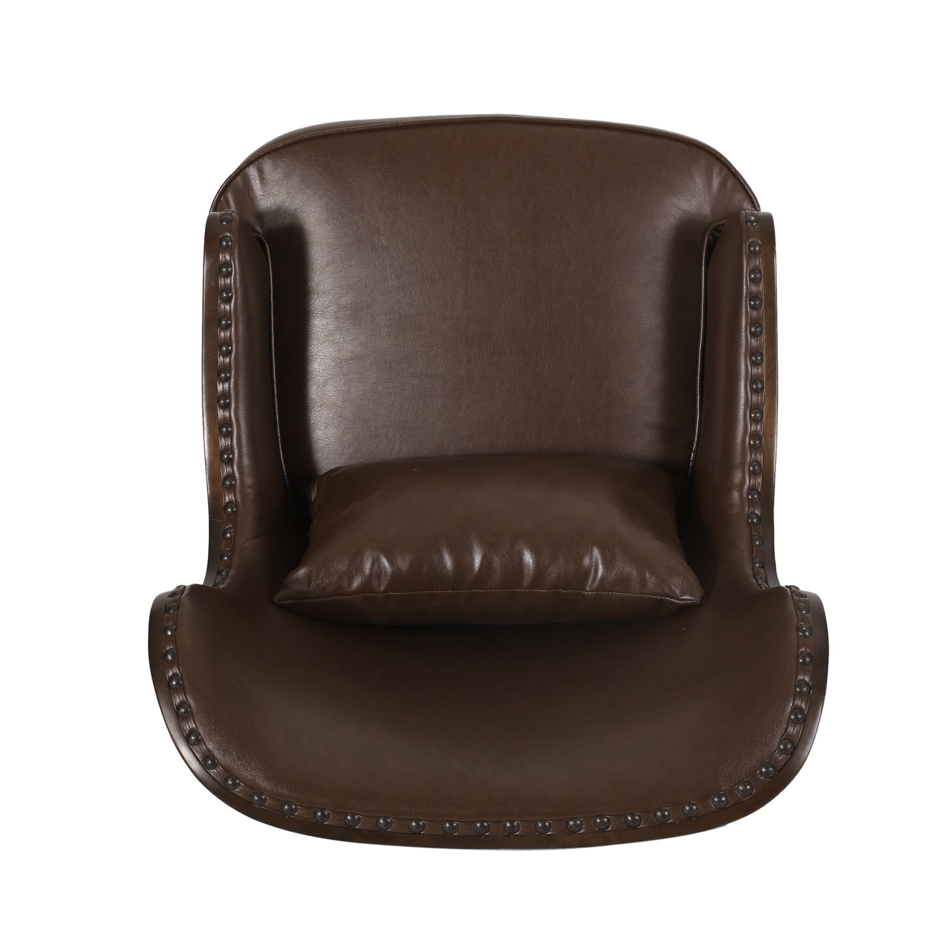 Accent Chair Dark Brown Pu