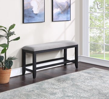 Yves Counter Bench Gray Silver White Wood