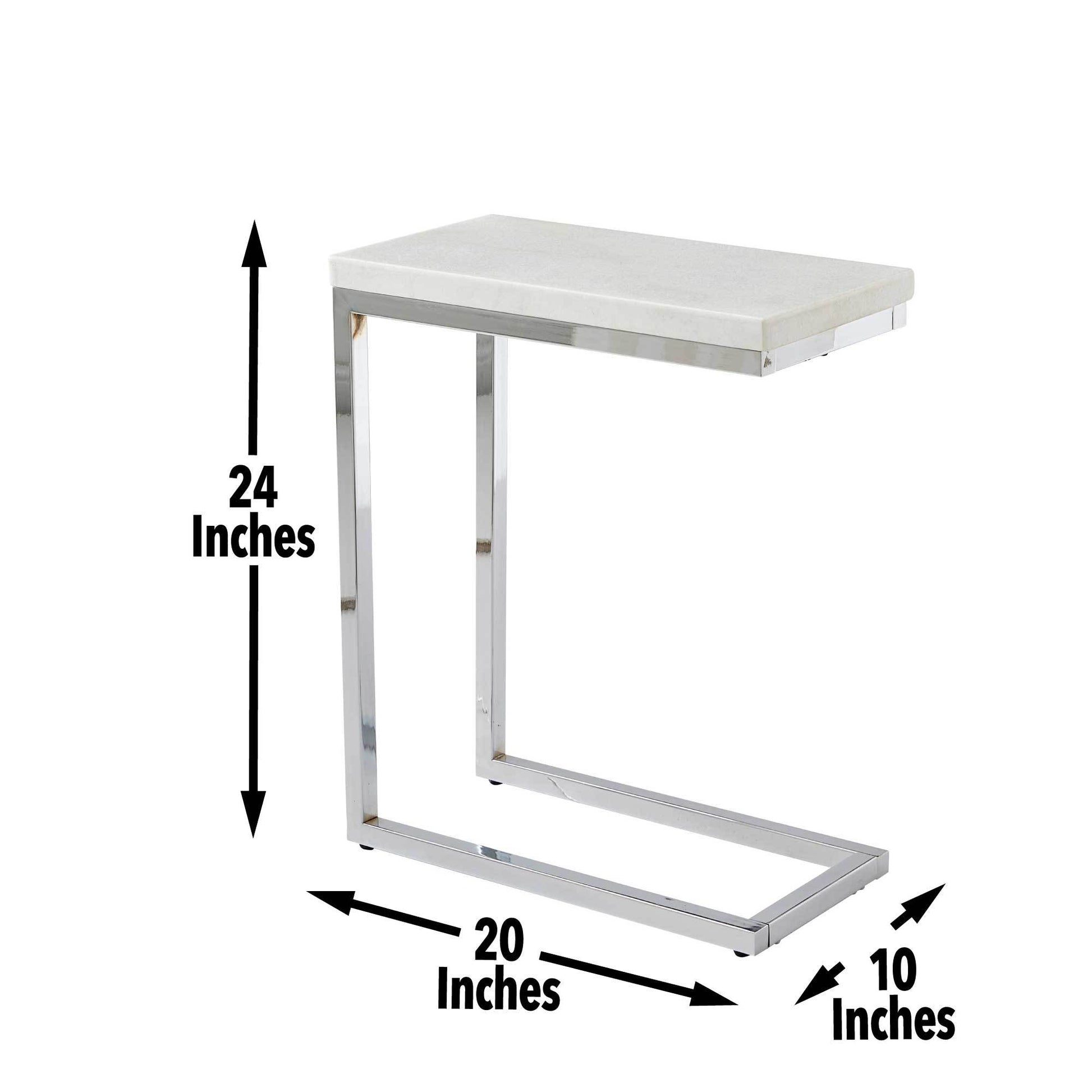 Echo White Marble Top Chairside White White Marble