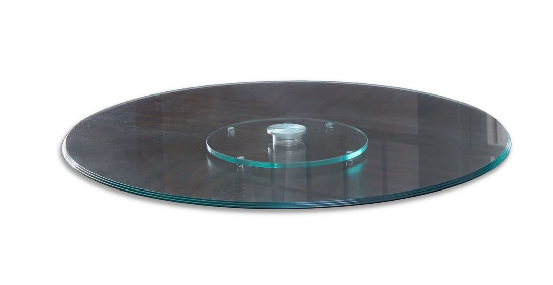 Avenue Round Lazy Susan Dark Brown Dark Brown Tempered Glass