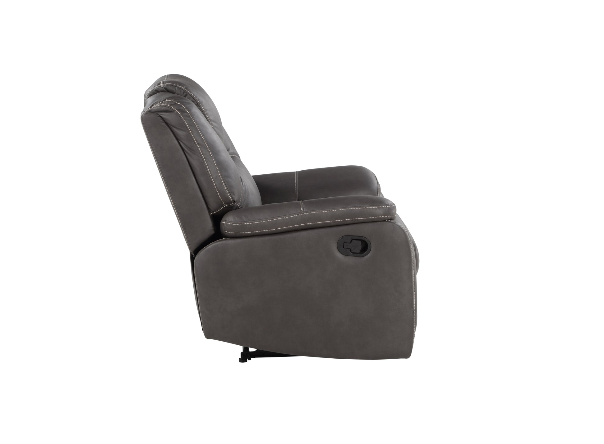 Katrine Charcoal Manual Chair Black Black Faux Leather