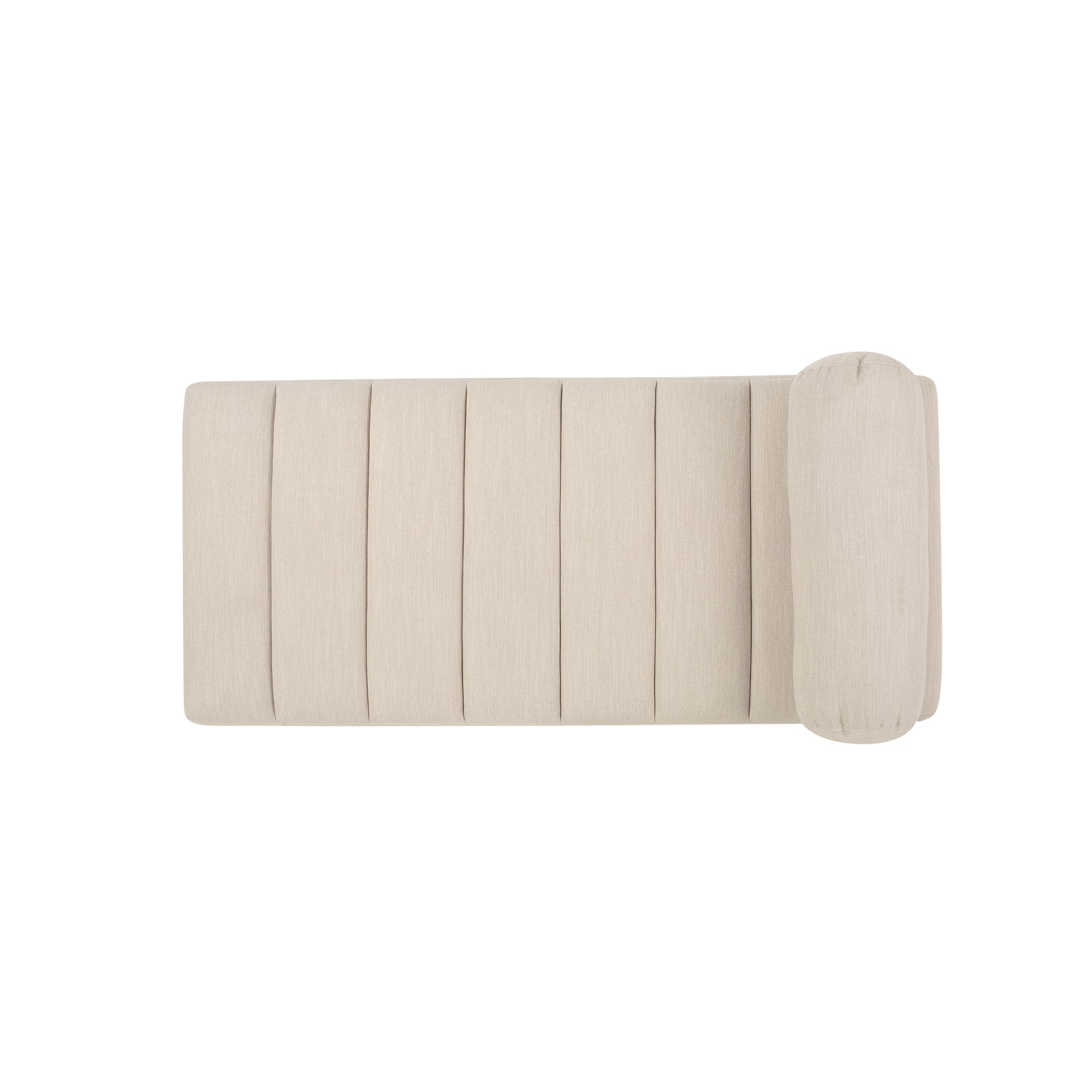 Chaise Lounge Beige Brown Fabric