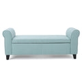 Hayes Armed Storage Bench Light Blue Fabric