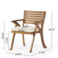 Hermosa Kd Wood Dining Chair Set Of 2 Yes Teak Water Resistant Cushion Acacia Wood