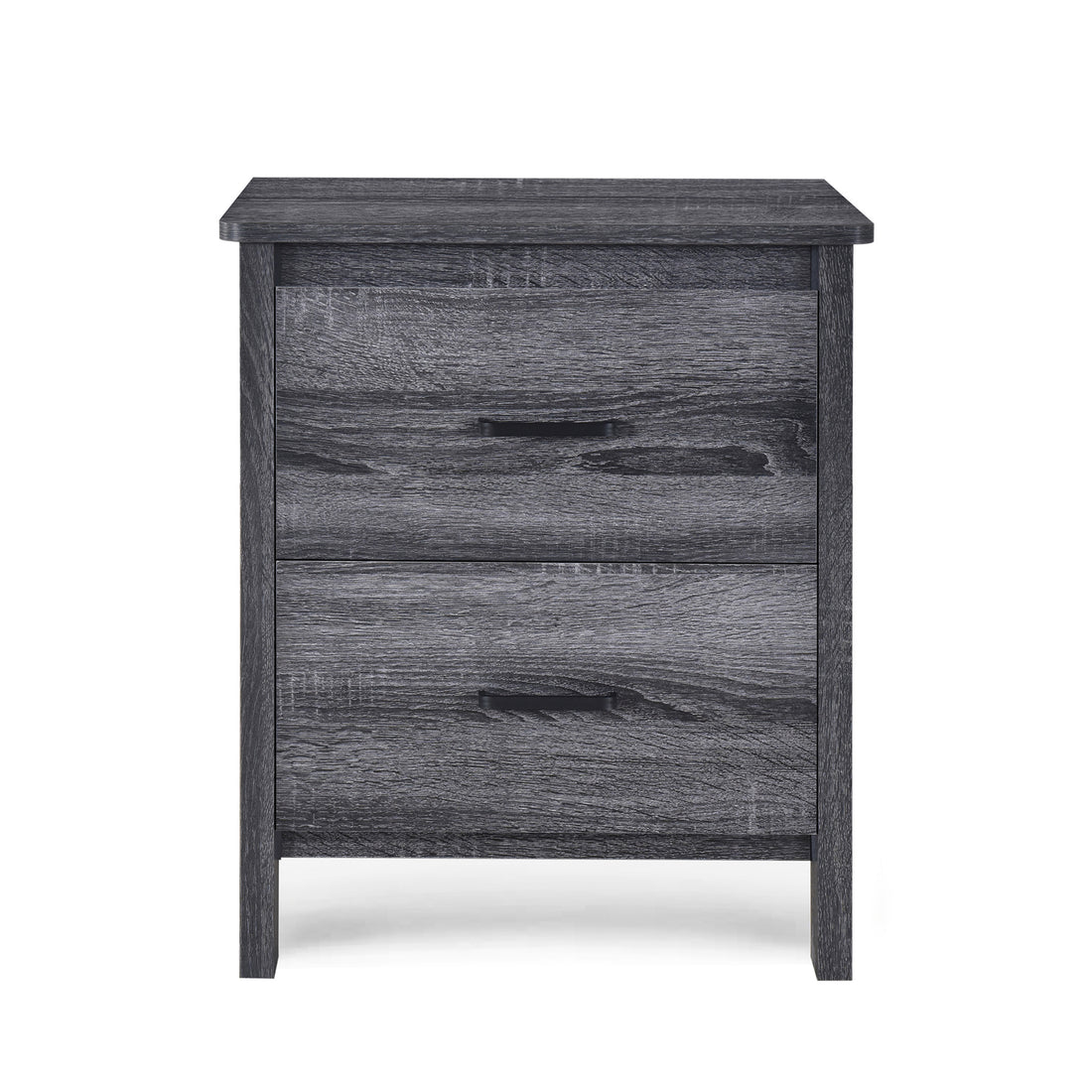 Toolless Assembly Nightstand Dark Grey Mdf