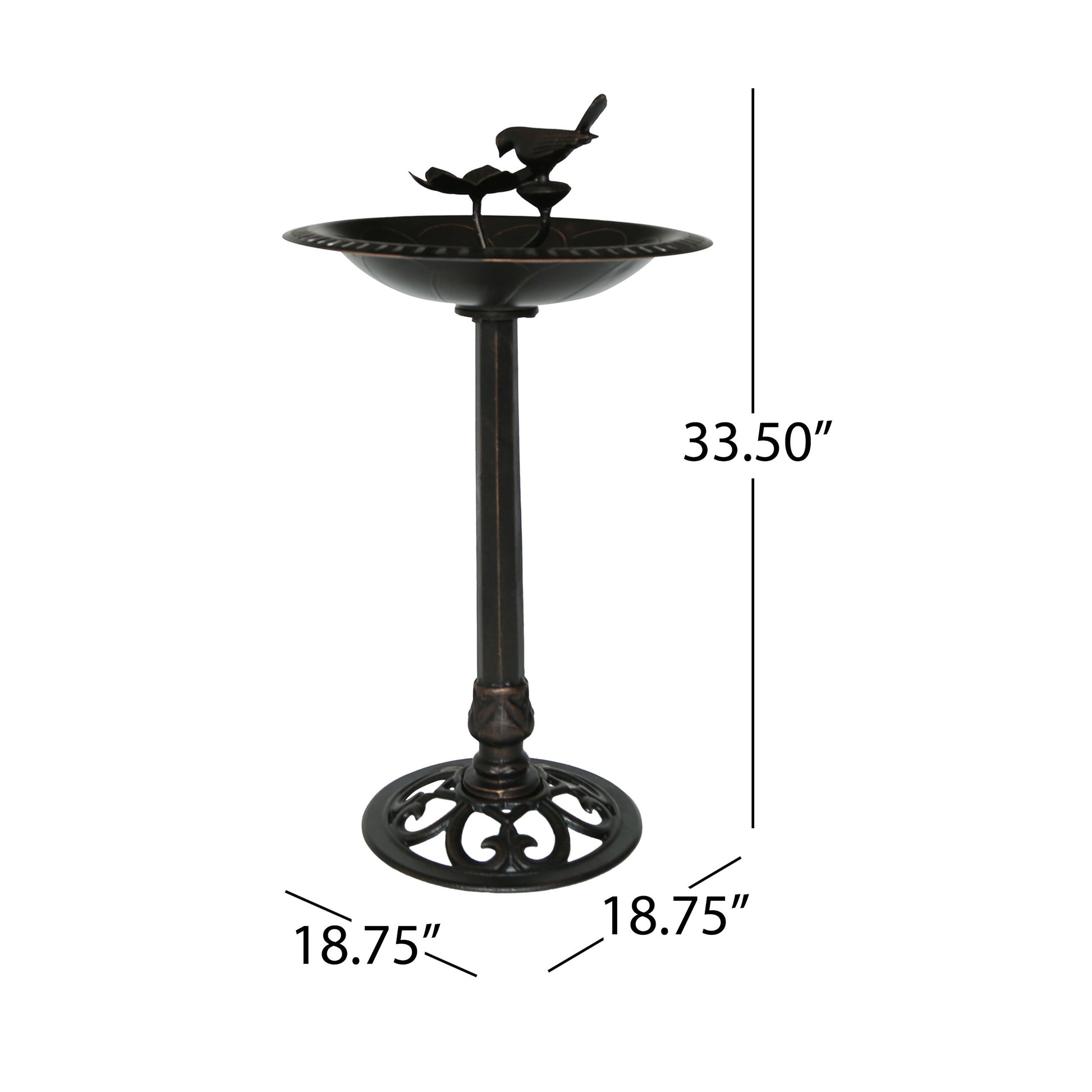 Outdoor Aluminum And Iron Bird Bath Antique Bronze Aluminium