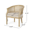 Accent Chair Beige Natural Rubber Wood