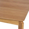 Dining Table, Rubberwood With Walnut Veneer, Mid Century, Natural Oak Finish Natural Wood