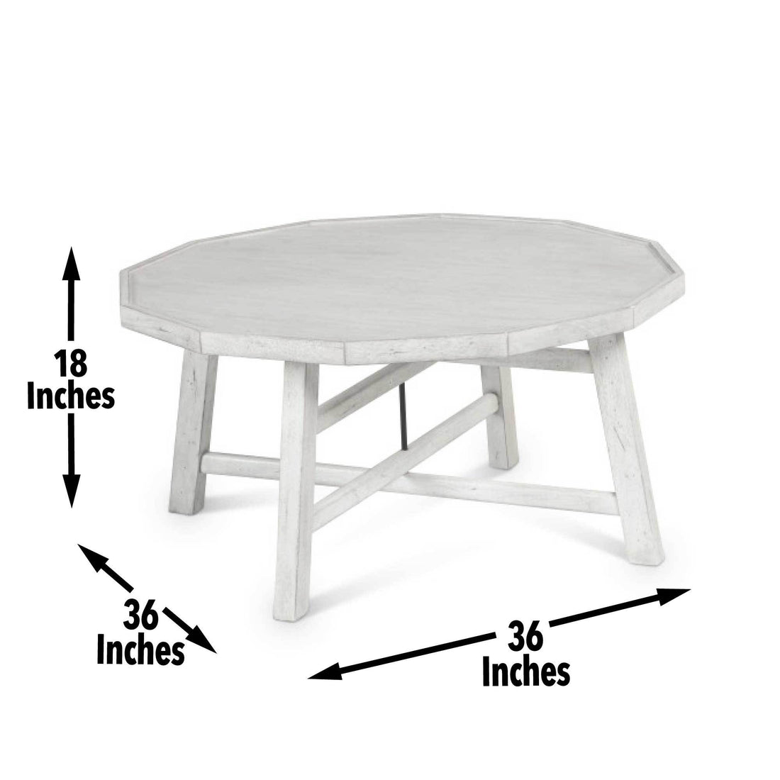 Paisley Cocktail Table White Wood