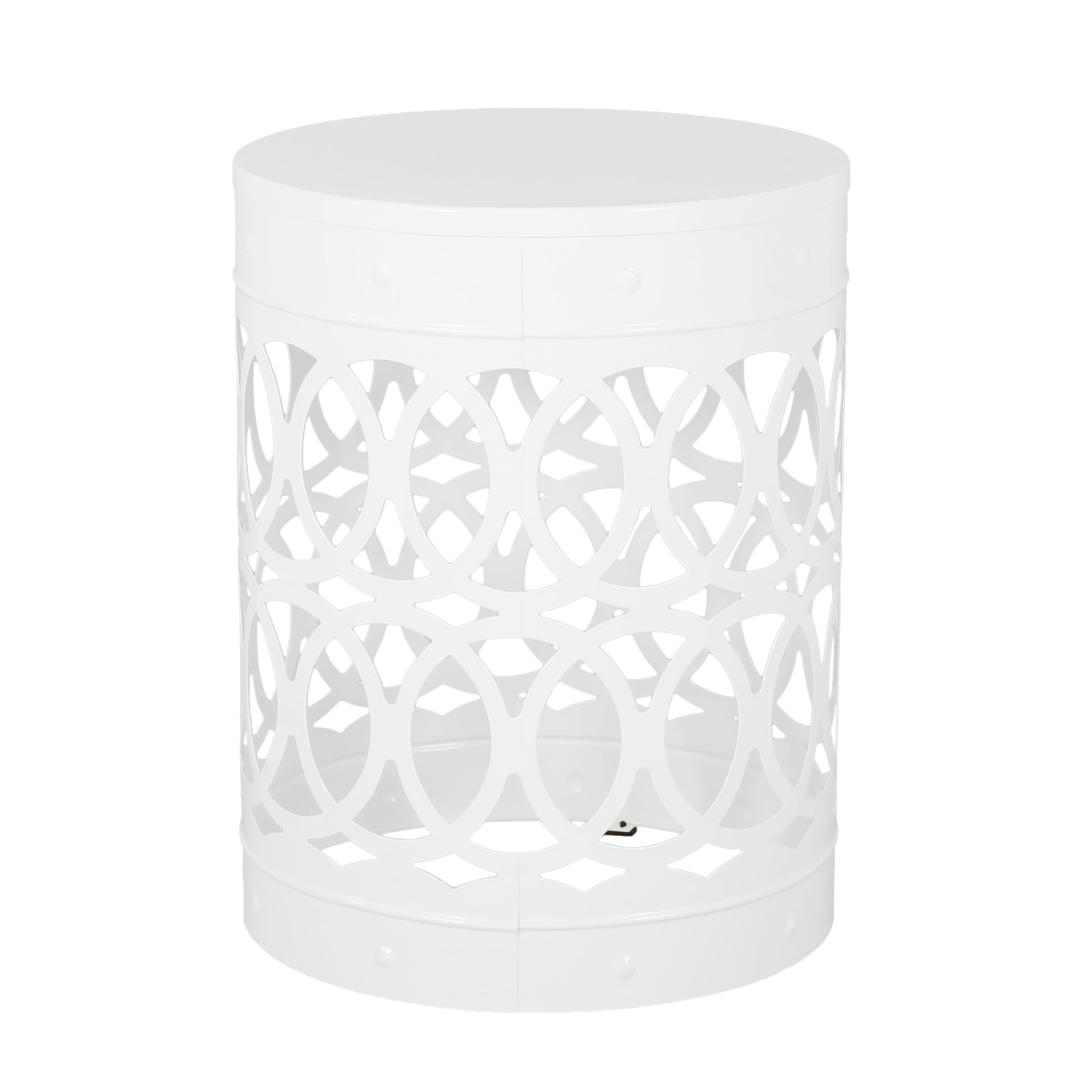 Outdoor Metal S 2 End Table White Iron