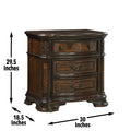 Royale Nightstand With Usb And Power Outlet Dark Brown Dark Brown Wood