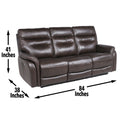 Fortuna 3 Piece Dual Power Reclining Set Coffee Dark Brown Wood