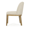 Dining Chair Mp2 Set Of 2 Beige Solid Wood Mdf