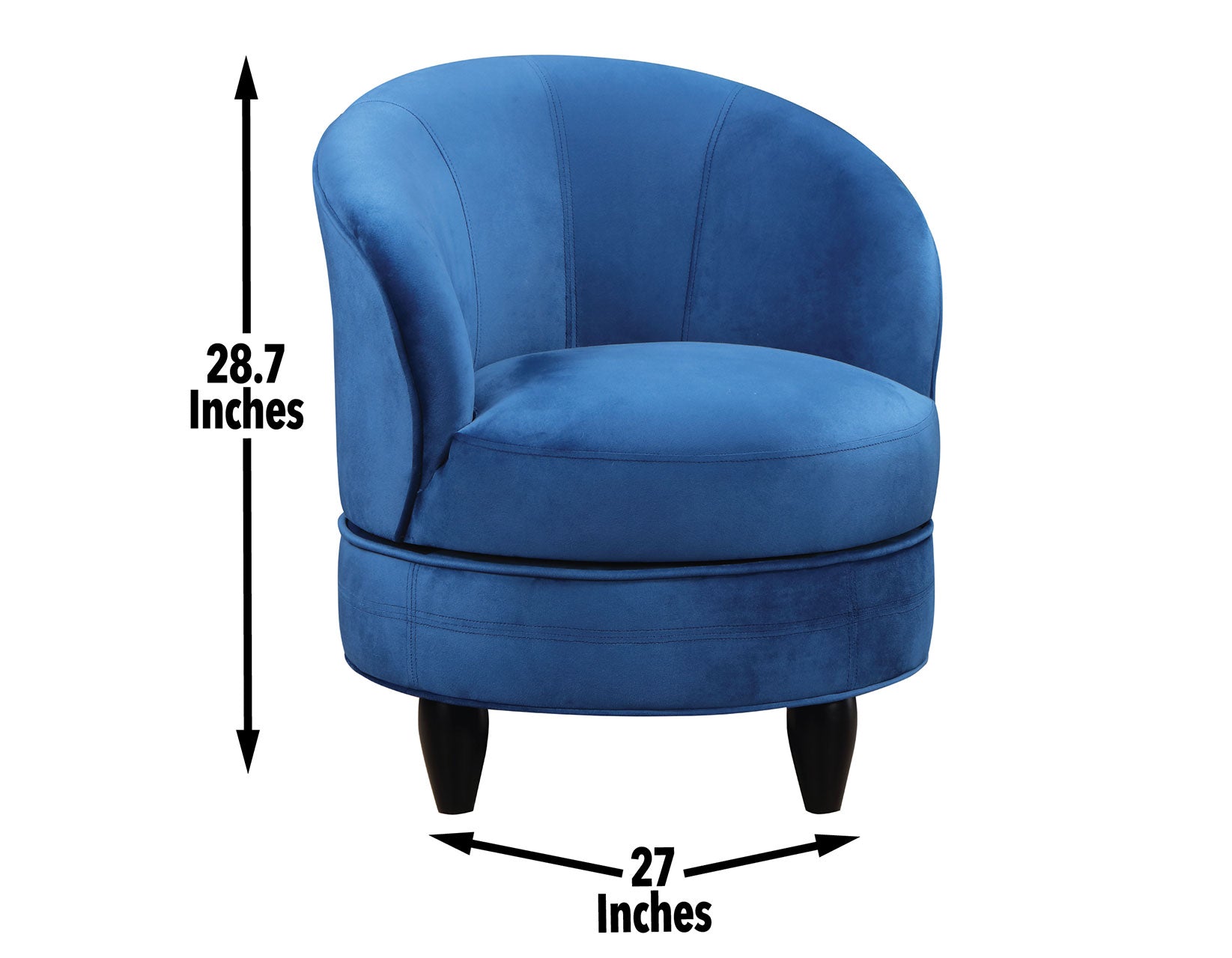 Sophia Swivel Chair Velvet Blue Blue Wood