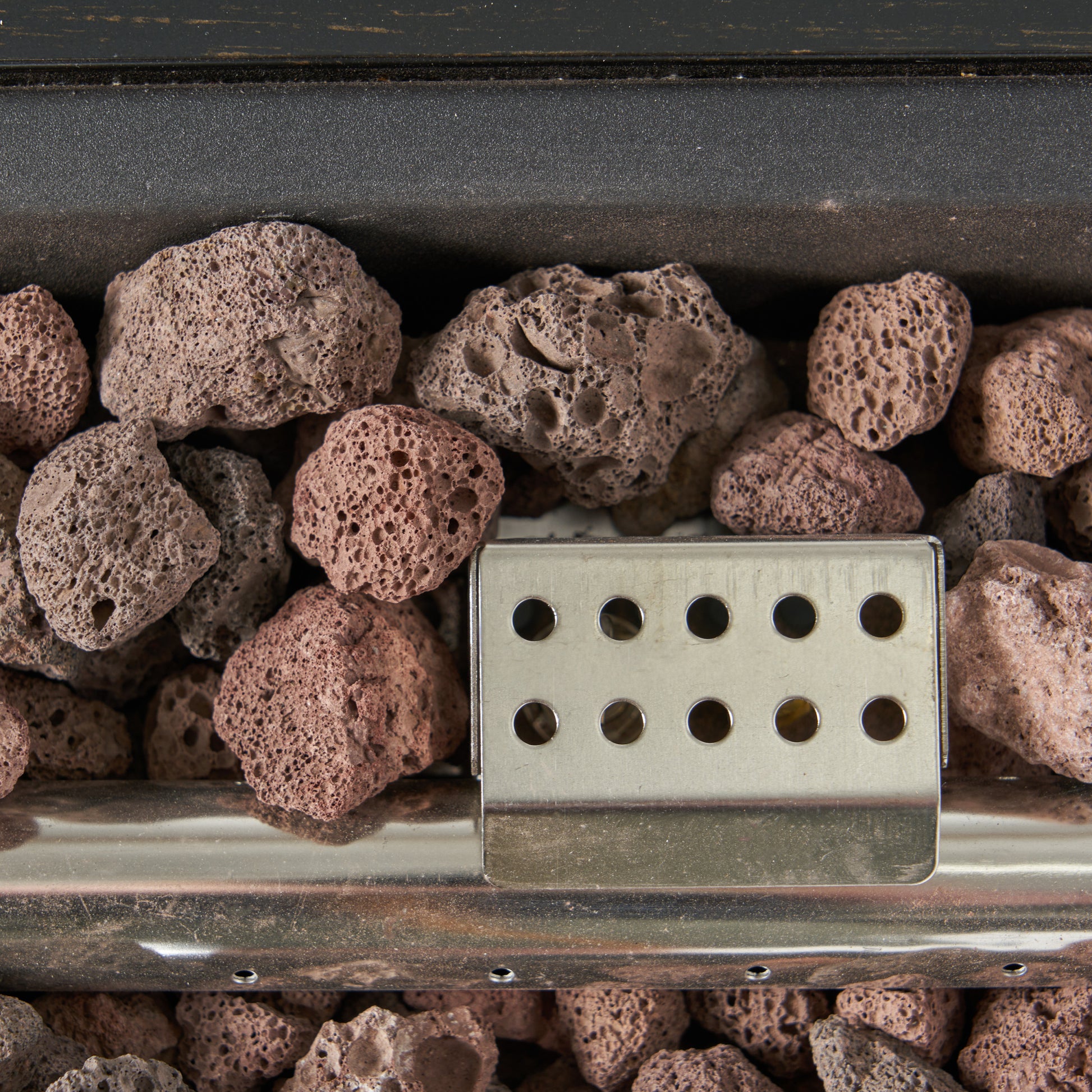 Rectangulat Iron Fire Pit 50 000Btu With Tank Holder Brown Gold Iron