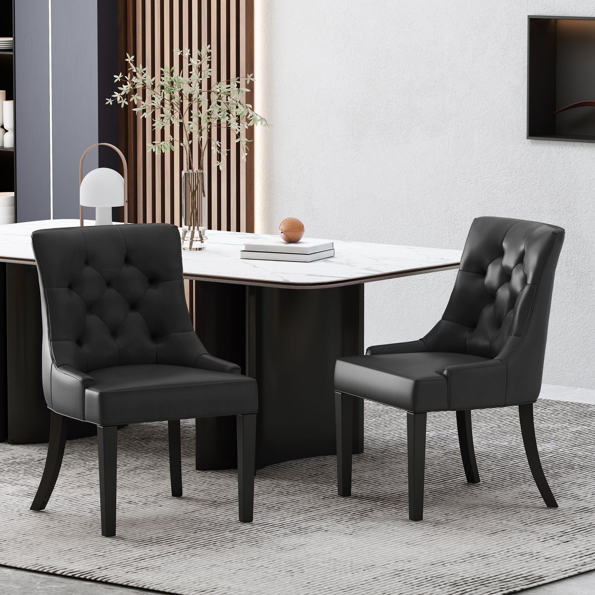 Cheney Dining Chair Kd Mp2 Set Of 2 Black Pu