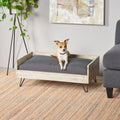 Dog Bed Black Grey Acacia Wood