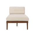 Chaise Lounge Beige Brown Fabric