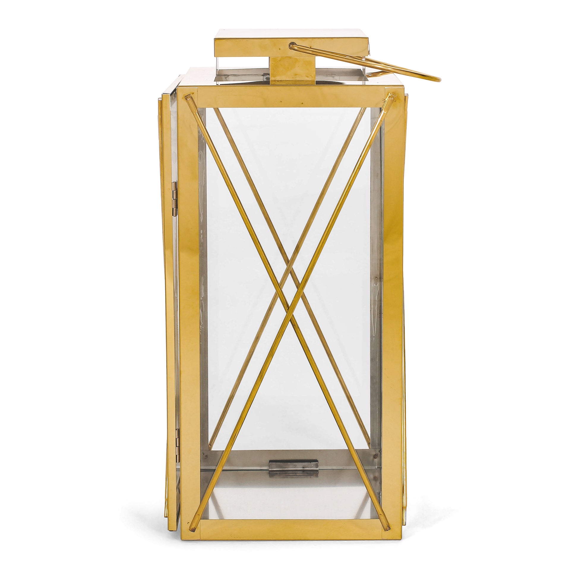 Deborah 14"H Stainless Steel Lantern Gold Stainless Steel