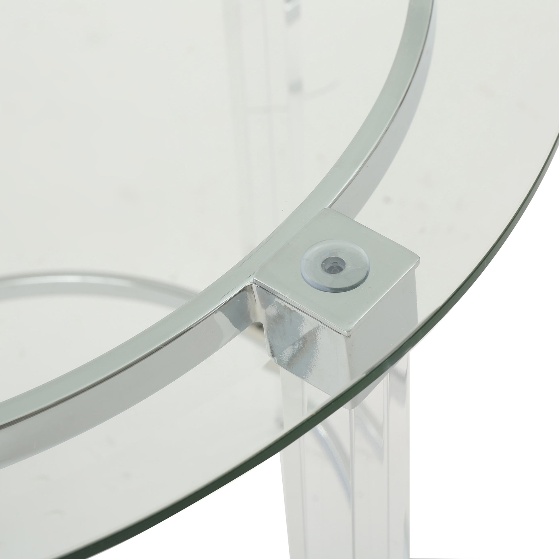 Round End Table Clear Glass
