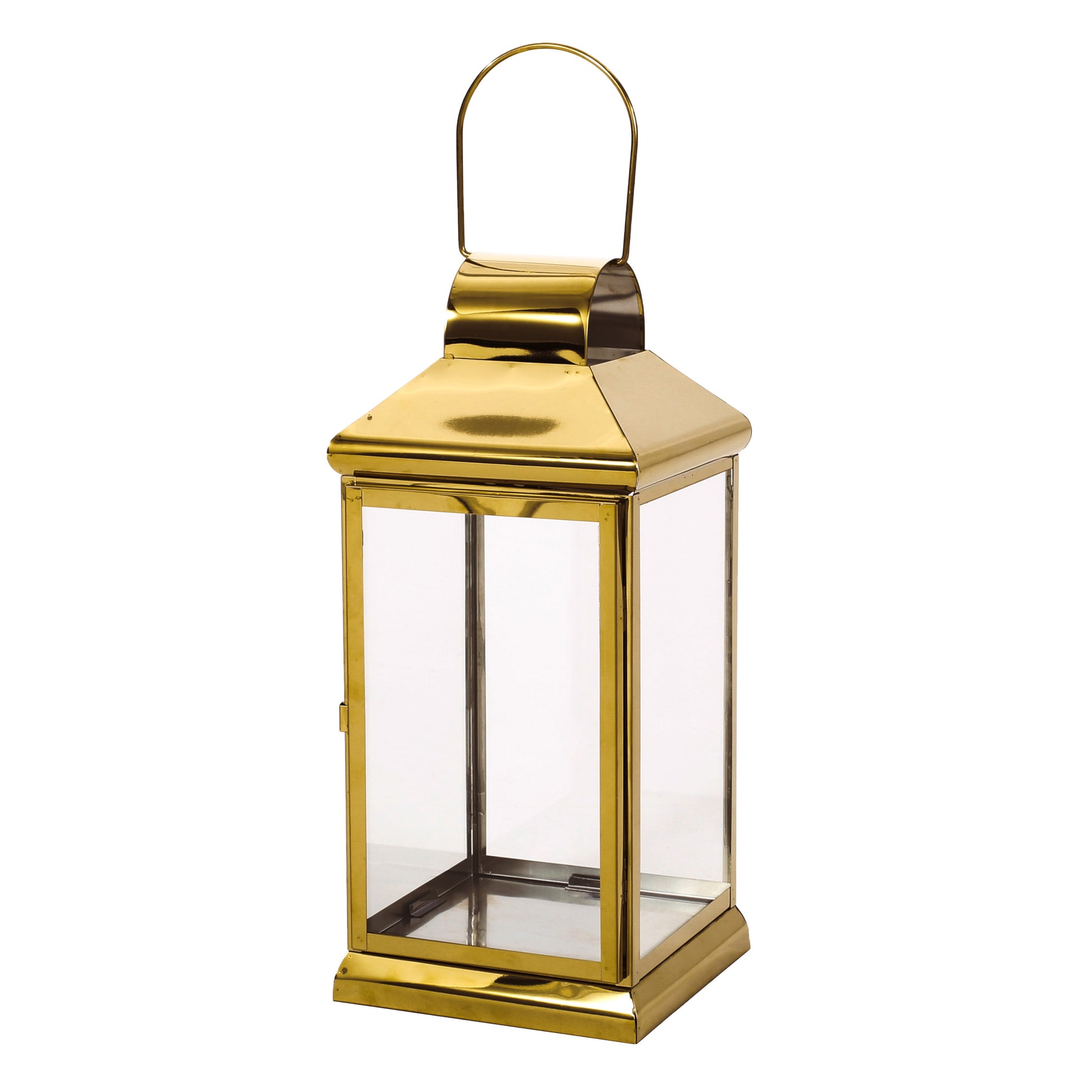 Walter 16"H Stainless Steel Lantern Gold Stainless Steel