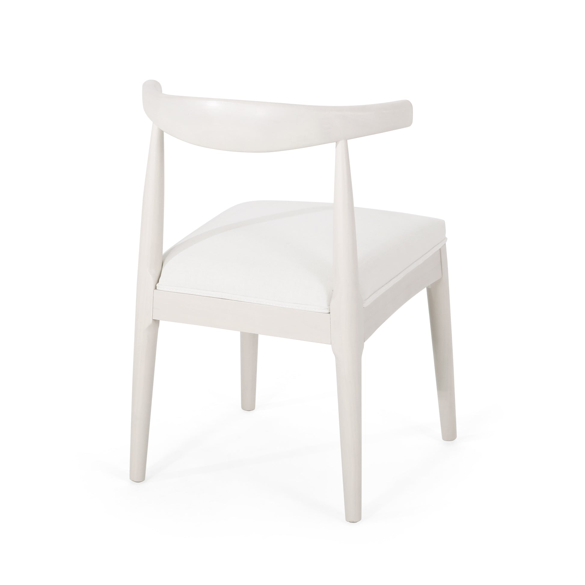 Dining Chair Set Of 2 White Fabric