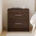 Bologna Bedroom 2 Drawer Nightstand Walnut Mdf