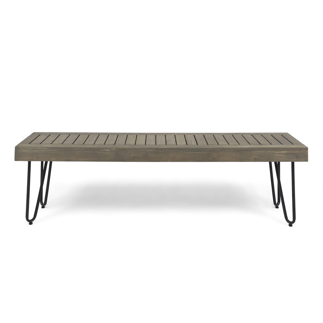 Jane Industrial Wood And Metal Bench Grey Metal & Wood