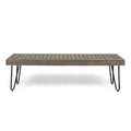 Jane Industrial Wood And Metal Bench Grey Metal & Wood