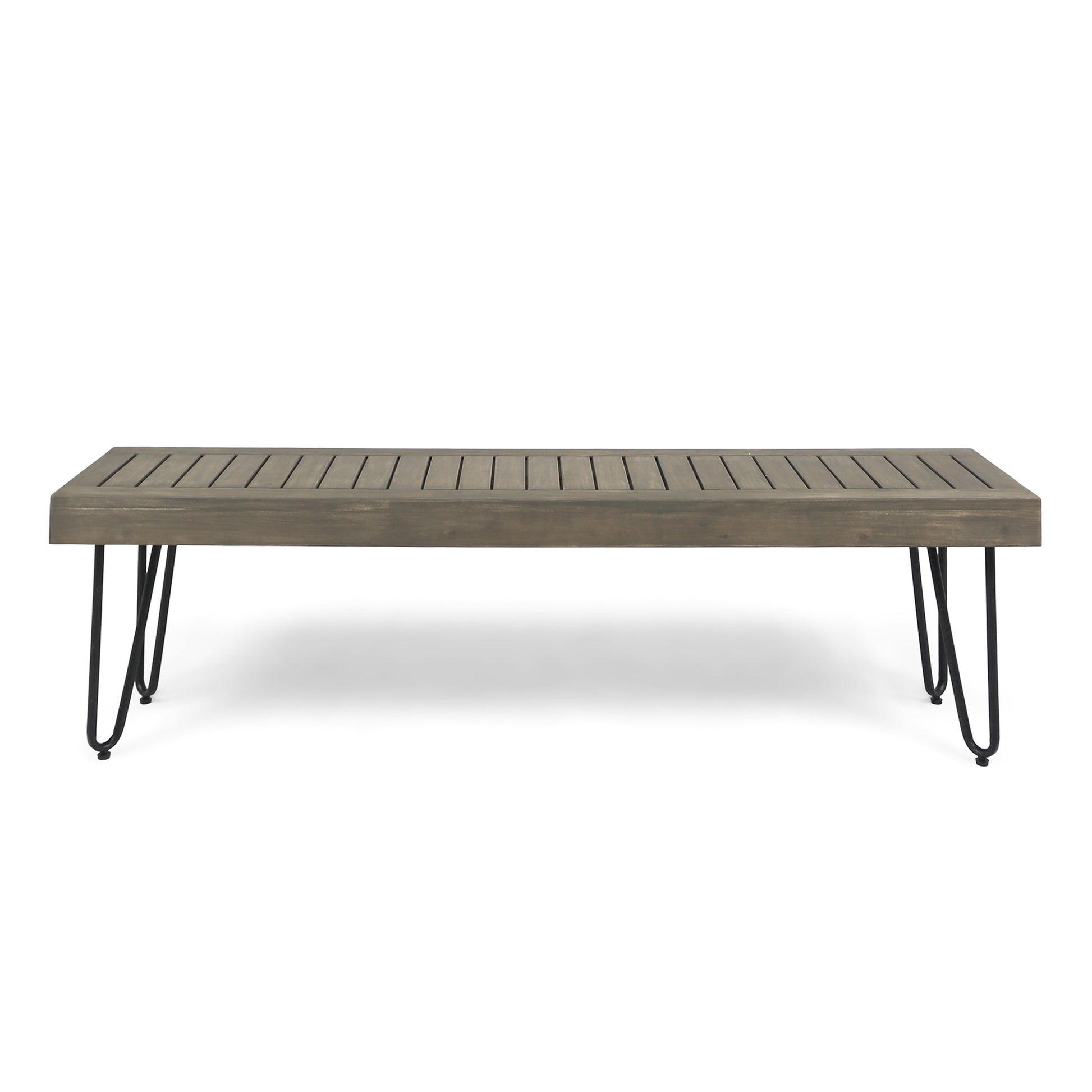 Jane Industrial Wood And Metal Bench Grey Metal & Wood