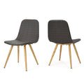 Gila Dining Chair With Heat Tranfer Legs,Set Of 2 Brown Multi Rattan