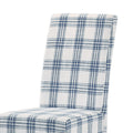 Dining Chair Blue Cream Fabric