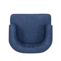 Accent Chair Navy Blue Wood Fabric