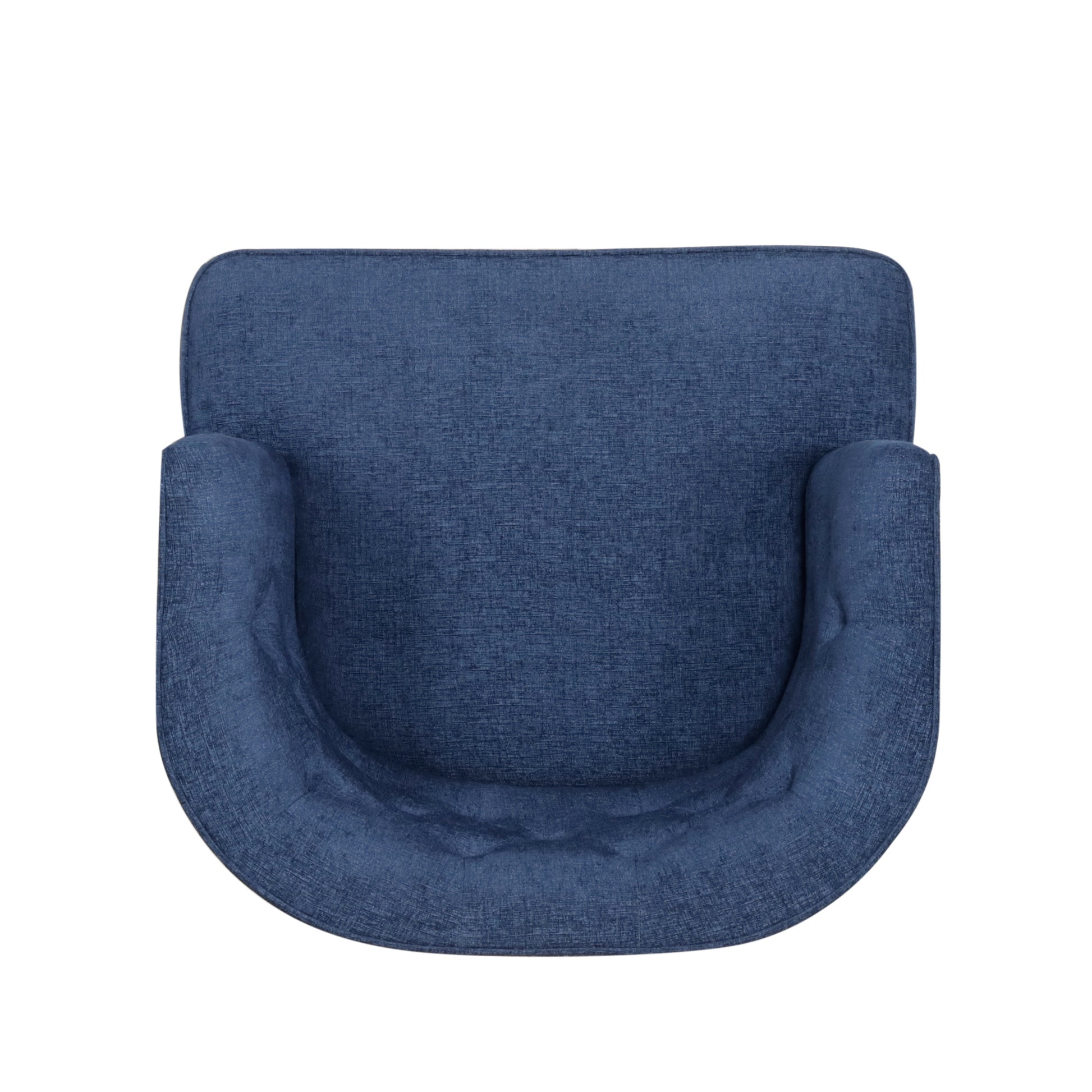 Accent Chair Navy Blue Wood Fabric
